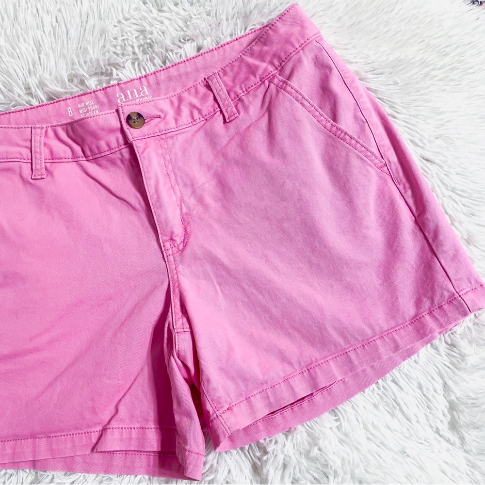 ANA • Pink Mid Rise Midi Short 5” Inseam